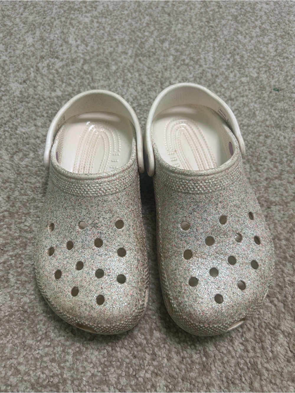 Glitter crocs girls size 3 youth